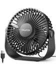 Ventilador de mesa Gaiatop USB de 3 velocidades com forte fluxo de ar de 14 cm preto