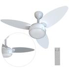 Ventilador de teto 3 pás Inverter dupla face branco/cinza com controle remoto - Elluz - Ventisol
