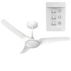 Ventilador de Teto Aliseu Slim Branco com Luminária LED Integrada - Controle de Parede