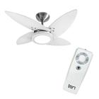 Ventilador De Teto Azzam Branco 4 Pás Led E Controle Remoto