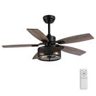 Ventilador de Teto BreezeArt 42" com Luzes e Controle Remoto - Marrom