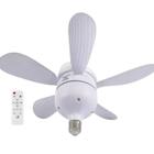 Ventilador de Teto com Lâmpada 30w Controle Bivolt Branco