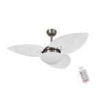 Ventilador de Teto Dormamu Bronze 3 Pás Palmae Branco 127V com Controle - CasaH