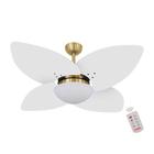 Ventilador de Teto Dormamu Dourado 4 Pás Branco 220V com Controle - CasaH