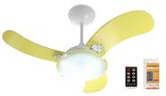 Ventilador de Teto Facilita VentColors Amarelo 3Pás MDF 110V + Controle