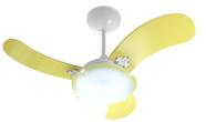 Ventilador De Teto Facilita Ventcolors Amarelo 3Pás Mdf 220V