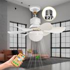Ventilador de Teto Moderna Silencioso com Lâmpada e Controle