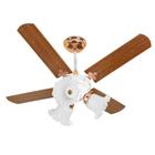 Ventilador De Teto New Zelta 4 Pás Mogno Branco/Cobre 220V