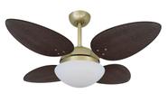 Ventilador De Teto Petalo Palmae Gold 4 Pás Tabaco 110V