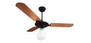 Ventilador de Teto Pto/Mg Com Globo Aberto Pás de MDF 220 V