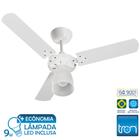 Ventilador de Teto Tron Marbela 130w Branco 110/127v c/ 1 Lâmpada LED 9w