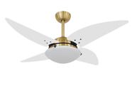 Ventilador de Teto Volare Dourado Quad Branco Luxuoso 127V