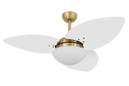 Ventilador de Teto Volare Dourado Vidro Dunamis Branca 127V