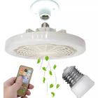 Ventilador Lâmpada de Teto Aromaterapia Led Ajustável Controle 3 em 1 Sala de Estar Branco Frio Quente Quarto Casa