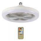 Ventilador Luminária De Teto Com Controle Remoto 110v/220v Led Branco Premium - Bivolt