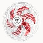 Ventilador Maggie Parede Branco Oscilante 127V Pás Vermelho