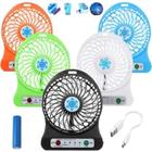 Ventilador mini de mesa portátil recarregável com luz led usb ls902