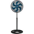 Ventilador Osc De Coluna Turbo 50cm 6 Pás - 127v - Preto/azul