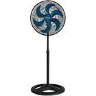 Ventilador Osc De Coluna Turbo 50cm 6 Pás - 127v - Preto/azul - VENTISOL