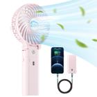 Ventilador portátil HandFan 5200mAh recarregável 5-20h rosa cereja