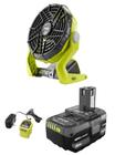 Ventilador Portátil RYOBI 18V ONE+ Hybrid - com Bateria e Carregador 4,0 Ah