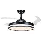 Ventilador Retratil Teto Controle Remoto Led 4 Pás Fresh Wind Branco ou Preto - Embuled