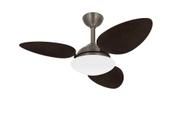 Ventilador Teto Bronze Pétalo 3 Pás Palha Turbo Ventax 220V