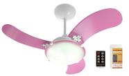 Ventilador Teto Facilita Ventcolors Rosa 3Pás Mdf 220V +