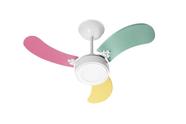 Ventilador Teto New Led Colors 3 Pás Feminino 110V 130 W