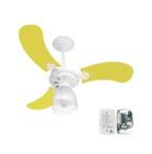 Ventilador Teto Super Baby Colors 3 Pás Mdf Branco/Amarelo 220V