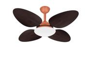 Ventilador Teto Trevo 4 Pás MDF Silencioso Cobre Ventax 220V