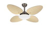 Ventilador Teto Trevo Bronze 4 Pás Palha Quarto Ventax 110V