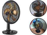 Ventilador Turbo Mesa Chão Parede Três Velocidades 6 Pás Preto E Bronze 40cm Ventimais