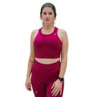 ver anúncio Conjunto Feminino Com sustentação UV 50+ compressão Para Academia Corrida Treino Indrills Running Malbec