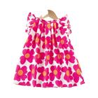 Verão Infantil Meninas Coreano Vestidos Casuais 0-5y Sólido Bonito Doce Pouco Voando Vestido Sem