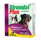 Vermifugo para Cães E Gatos Strondal Plus 800mg 4 Comprimidos