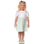 Vestido babê algodão branco london sublimada verde amada