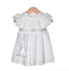 Vestido Batizado Branco Em Renda Com Faixa Cabelo Papilloo