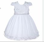 Vestido batizado infantil feminino libelinha branco