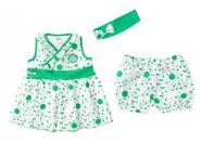 Vestido Bebê Infantil Palmeiras com Shorts e Tiara Oficial