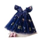 Vestido Borboleta De Verão Para Meninas De 0 A 5 Anos, Malha Floral, Bordado, Vestido De Princesa,