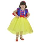 Vestido Branca de Neve com Capa Estilo Fantasia - 6 Meses a 10 anos