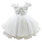 vestido branco  batizado daminha aplicaçao de flor 098