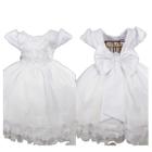 Vestido Branco Batizado Luxo Infantil Menina 1846