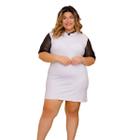 Vestido Branco Plus Size Feminino Paetê Curto Brilhante Luxo Modinha Vp