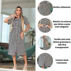 Vestido Camisão Feminino Chemise Manga Curta Verão Casual Midi