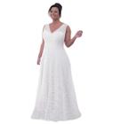 Vestido Casamento Longo Renda Festa Noiva Civil Plus Size