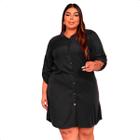 Vestido Chamise Plus Size Feminino Camisão Soltinho Botões