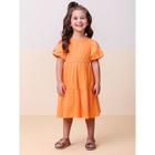 Vestido com Mangas Bolonê em Algodão na cor Laranja - Momi