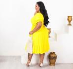 Vestido com manguinha em viscolinho pipoca forrado G1 e G2 Plus size lindíssimo